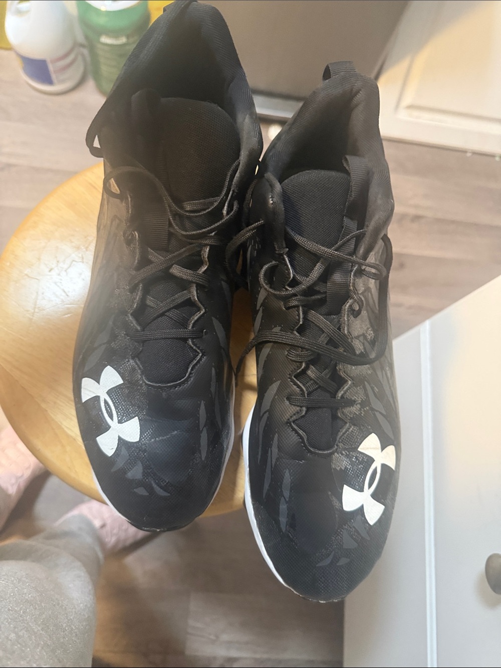 Under Armour Black and White High-Top Training Sneakers